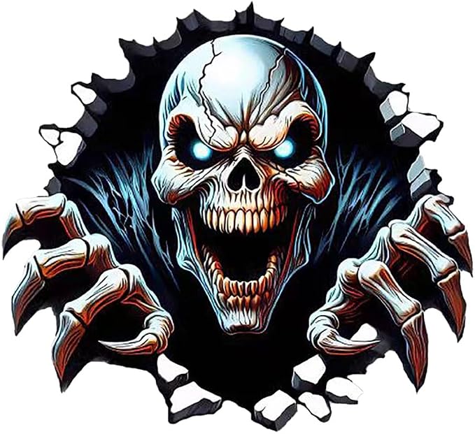 3D Skull Car Decals 2PCS Vinyl Bumper Stickers A-139 - skull sticker