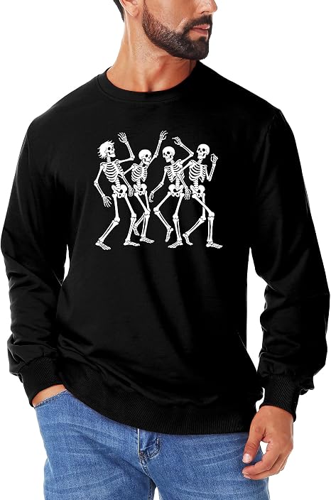 Mens Halloween Pumpkin Sweatshirt Cosplay Costume Tshirts - skull sweatshirts