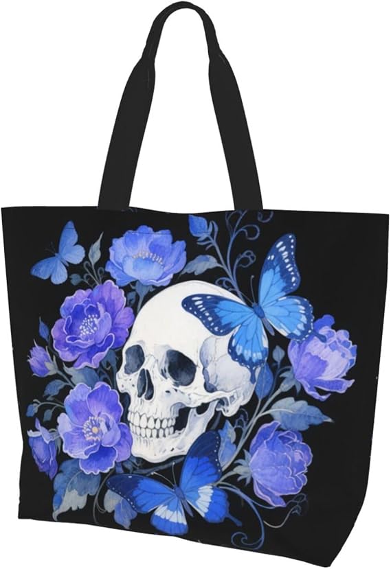 Tote Shoulder Bag Large Durable Reusable Eco-friendly Handbag Lightweight Stylish for Daily Use-19.7x15.7x5.9 Inch - sugar skull handbags for sale