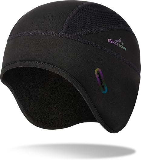 Winter Helmet Liner Skull Cap, Thermal Cycling Cap with Glasses Holes - skull helmet