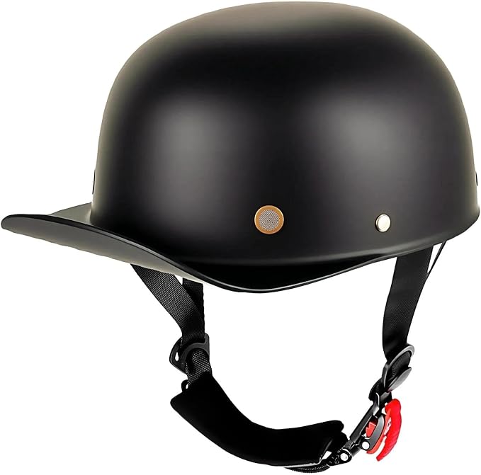 Yesmotor Motorcycle Half Helmet Baseball Cap-DOT Approved - skull helmet