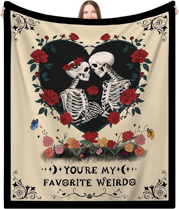 Halloween Birthday Skull Blanket Gift for My Lover 60"X52" - skull blanket
