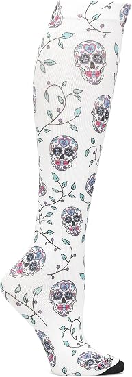 Nurse Mates Women's 360 Socks | 12-14 mmHg Compression | Over The Calf | Comfort Support | 1 Pair - sugar skull costume