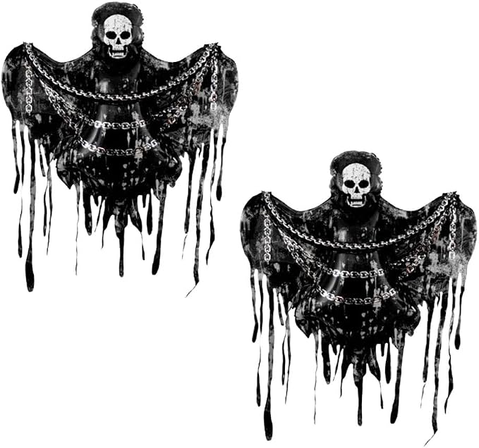 Giant Halloween Skeleton Balloons Large Bone With Chain Balloon Foil Balloon for Halloween Horror Spooky Party Decorationes Supplies - skull inflatable