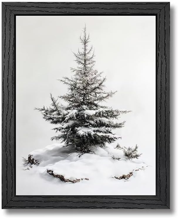 Christmas Wall Decor, Framed Christmas Tree Wall Art, 8x10 In - skull wall art