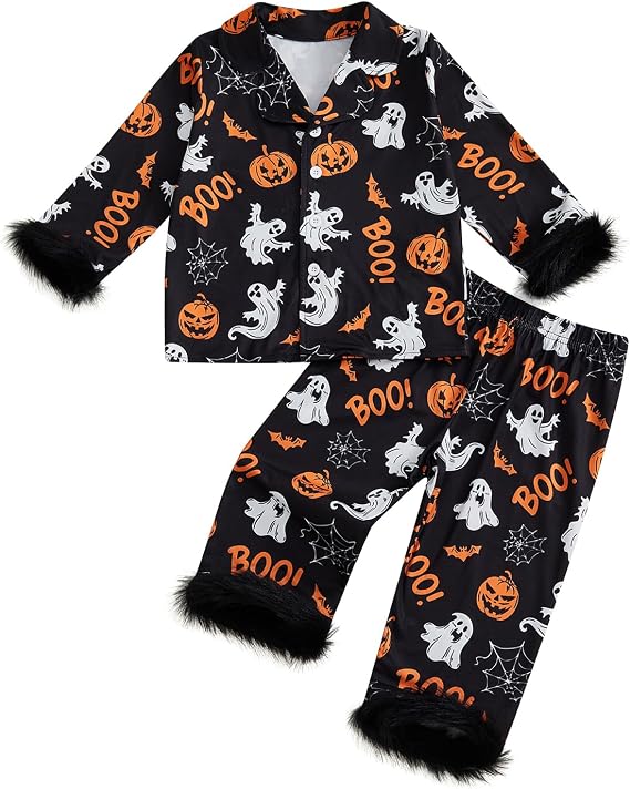 Kavousa Toddler Baby Boy Girl Halloween Pajamas Matching Sleepwear - skull pajamas