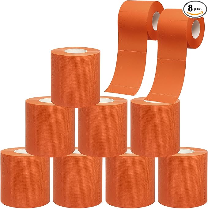 Gilprop 8 Rolls Colored Toilet Paper Multicolor, Orange - skull toilet paper