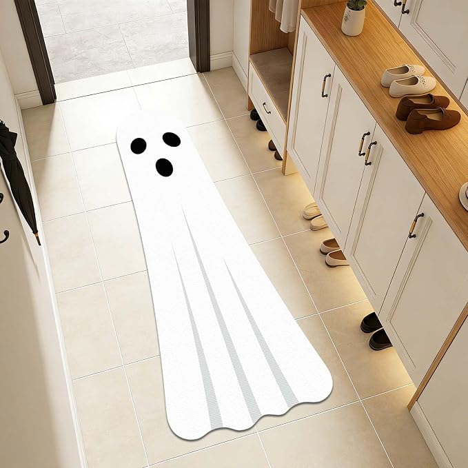 Hallway Washable Runner Rug,2 * 9.8Ft Washable Rug,Kitchen Non-Slip Rug,Holiday Fall and Winter Decorations,Suitable for Hallway Living Room Bathroom Horror-Themed Party - skull carpet