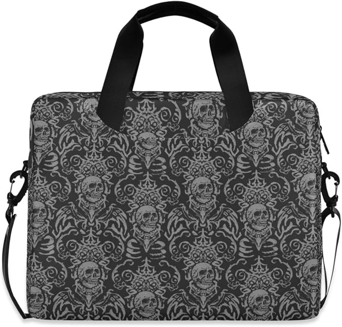 Skull Print Laptop Case 15.6 inch Computer Bag - sugar skull handbags for sale