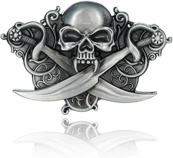 fomissky-sisa Knife Skull Belt Buckle, Western Cowboy Belt Buckles for Men - skull wallet