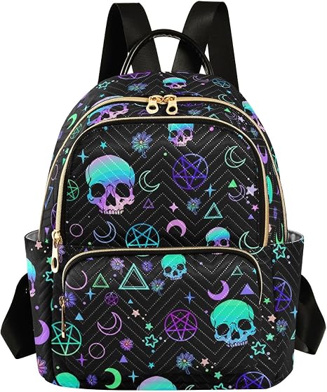 Magic Skull Backpack Purse For Women Daily Mini Backpack - sugar skull handbags for sale