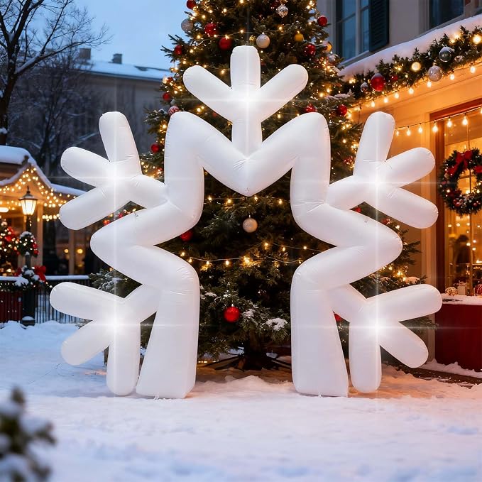 10Ft Inflatable Snowflake Arches Decoration, Giant Christmas Event Decors,with Blower Built in 5LED Lights,Suitable for The Lawn Garden Courtyard Birthday New Year Party Family Gathering - skull inflatable