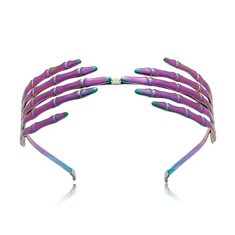 LILIE&WHITE Purple Skeleton Hand Halloween Headbands For Women Trendy - skull headband