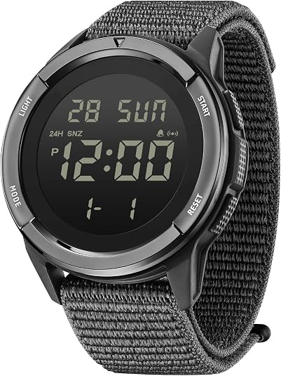 Digital Watch for Men Tactical Military Waterproof Sports Wristwatch Nylon - skull watch
