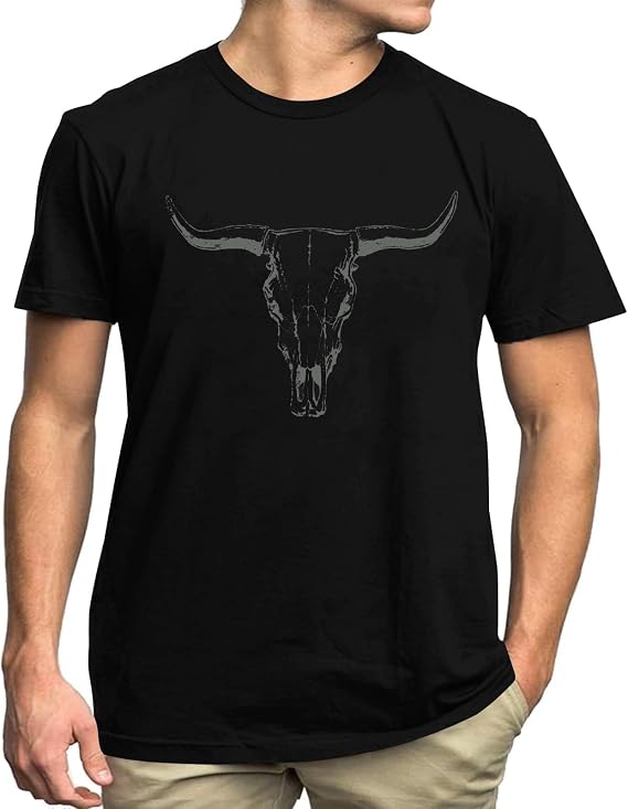 UNIQUEONE Mens Western Country Cowboy Shirts Country Concert Outfits - skull tshirt
