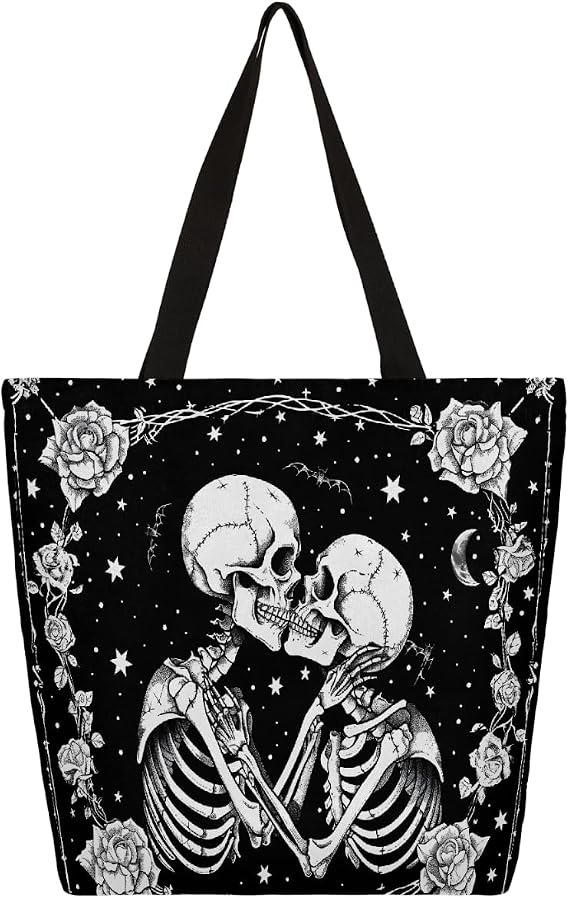 Canvas Tote Bag for Women Casual Grocery Shopping Shoulder Handbag - sugar skull handbags for sale