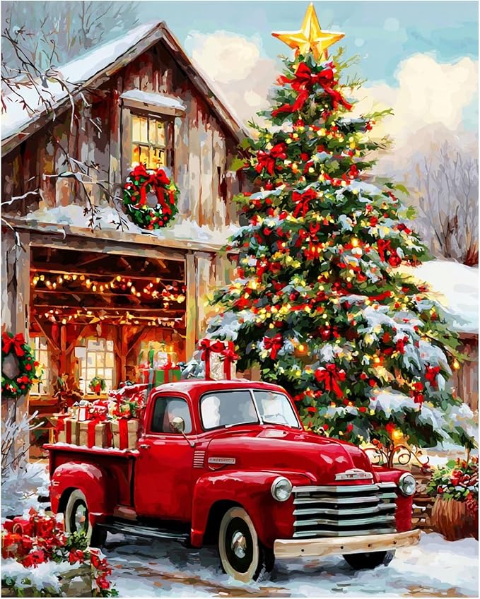 XTCIXAL Christmas Paint by Numbers Kit for Adults, 16X20 Inch - skull painting