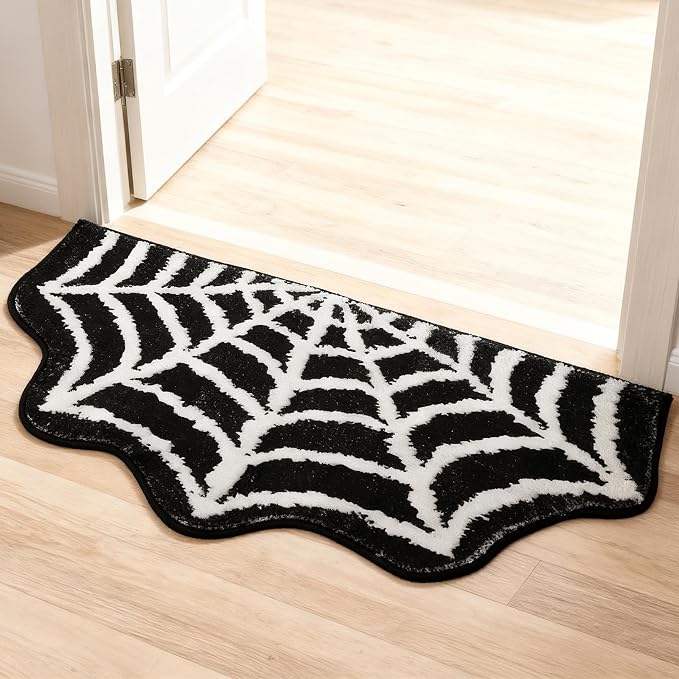 Spider Web Bath Mat 16×30 Inch Black