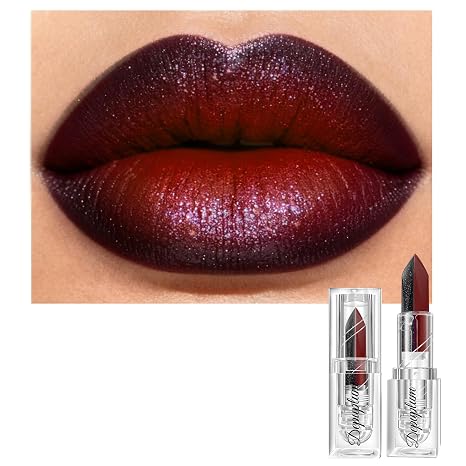 Depuplum Black Lipstick Glitter Red Lipstick Ombre Lips Dual Tone - sugar skull makeup