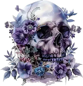 Purple Flower Skull Car Decals 2PCS Vinyl Stickers A-215 - skull sticker