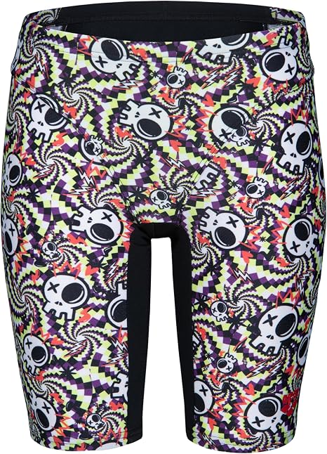 Arena Boys' Performance Fun Skulls Swim Jammer Competitive Athletic Pool Swimsuit - skull swimsuit