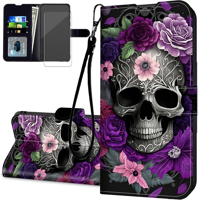 for Moto G Stylus 5G 2026/2025 Phone Case Wallet - Skull phone case