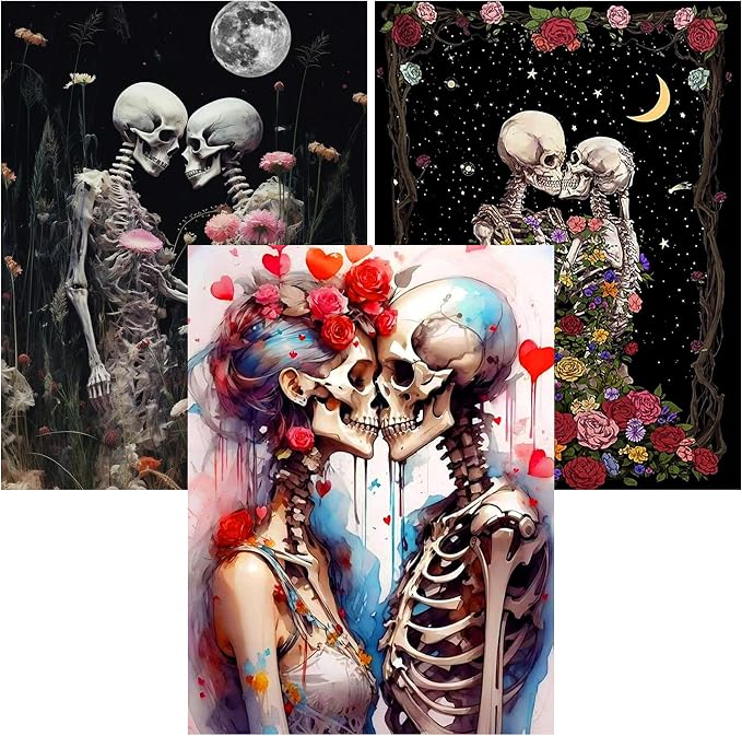 3 Pack Skull Diamond Art Kits for Adults-5D Diamond Painting