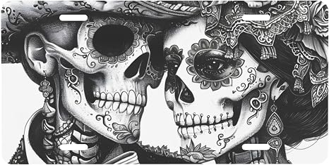 Skull Front License Plate Car Designs Stainless License Plate Holder - skull plate