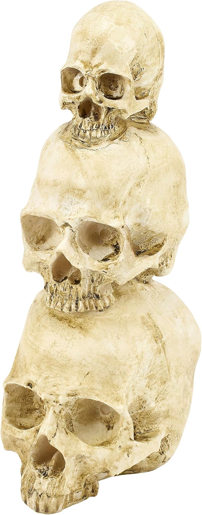 Primitives by Kathy Figurine - Stacked Skulls Decorative Figurine from Our Halloween Collection displaying Skulls in decreasing Size Stacked on Each Other. Distressed Detail for Aged Appearance - skull figurine
