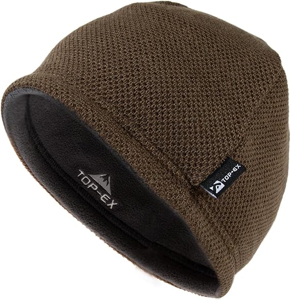 TOP-EX PolarWool™ Wool Beanie Hat for Men Women Fleece Lined Skull Cap Winter Knit Hat Watch Caps Reversible & Windproof - skull hat