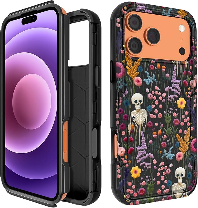 for iPhone 18 Pro Max/17 Pro Max Case, Skeleton Skull for Women Boy - Skull phone case