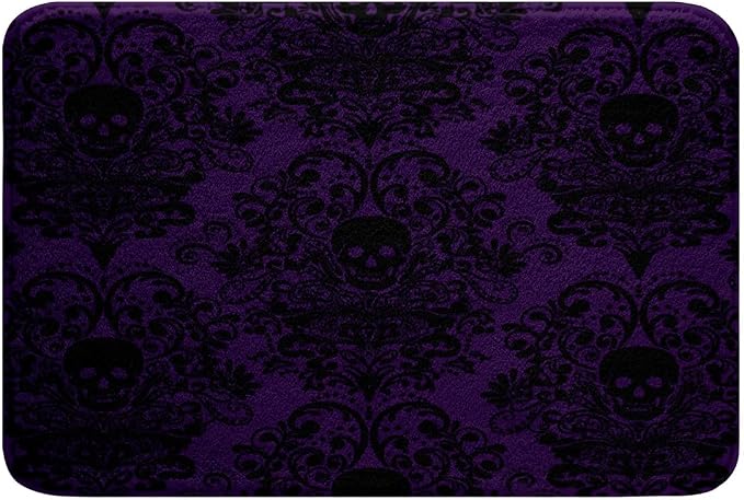 Feelyou Gothic Skull Bathroom Rugs Bath Mats 16"x24" - skull toilet mat