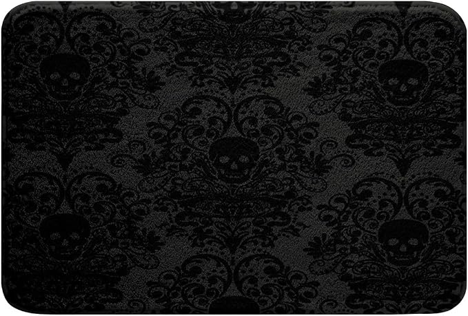 Feelyou Gothic Skull Bathroom Rugs Bath Mats 20″x32″