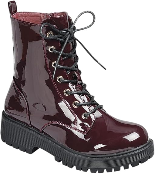 Forever Link Womens Combat Ankle Boots Lace-up Short Booties with Lug Sole and Side Zipper - sugar skull costume