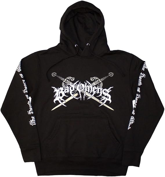 Rock Off officially licensed products Men's Bad Omens Skull And Candles Hooded Sweatshirt Black - skull hoodie