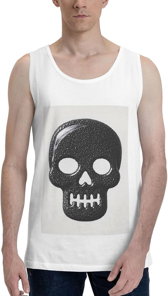 Black Sugar Skull Mens Tank Tops Workout Gym Muscle Shirts Summer Sleeveless Tank Top - skull tank tops