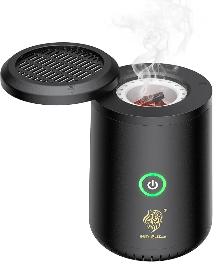 Portable Electric Incense Burner, Rotating flip USB Aroma Diffuser, Mini Arab bakhoor Muslim Incense Holder for Car and Home (Special Coal briquettes Charcoal Fragrance) - skull incense burner
