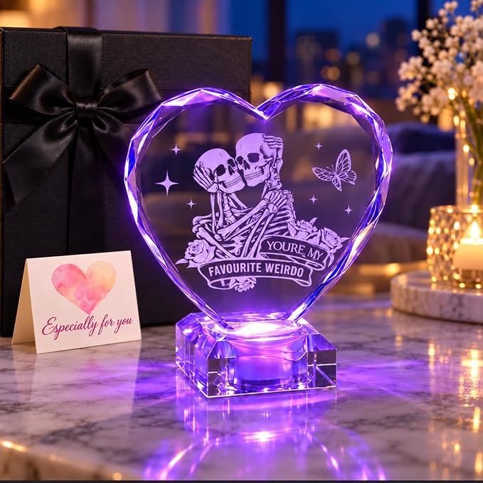 Gothic Skeleton Crystal Night Light Unique Gifts for Girlfriend Boyfriend - skull lamp