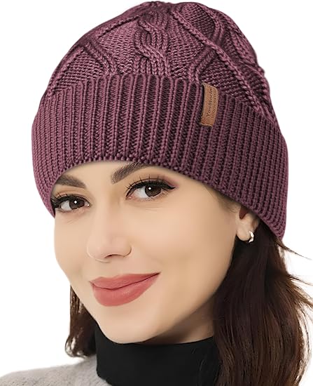 100% Merino Wool Beanie for Men Women, Knit Cuffed Winter Hat, Lightweight Warm Breathable Cap, Unisex Outdoor Gift - skull watch