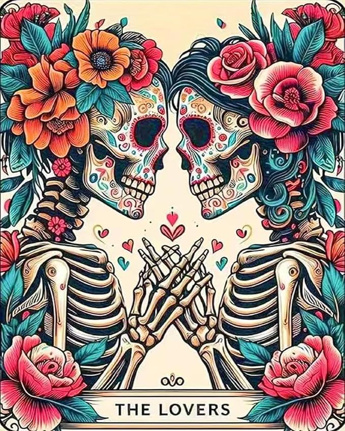 ijbnhd Paint By Numbers Kit for Adults Skull16x20 Inch - skull painting