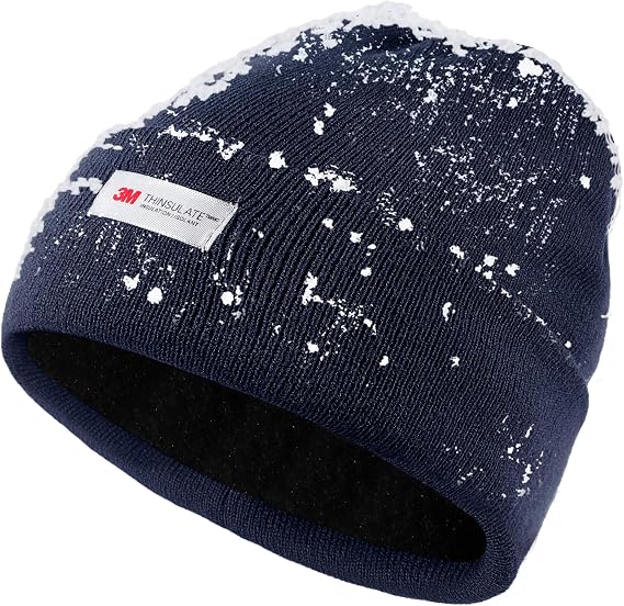Waterproof Winter Fleece Lined Beanie Hat for Men Women Warm Knit Cuffed Beanie Thick Skull Cap Unisex Windproof Watch Hat - skull watch