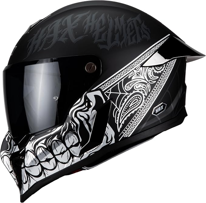 Hax Dual-Certified Motorcycle Helmet for Multi-Scenario Riding - skull helmet