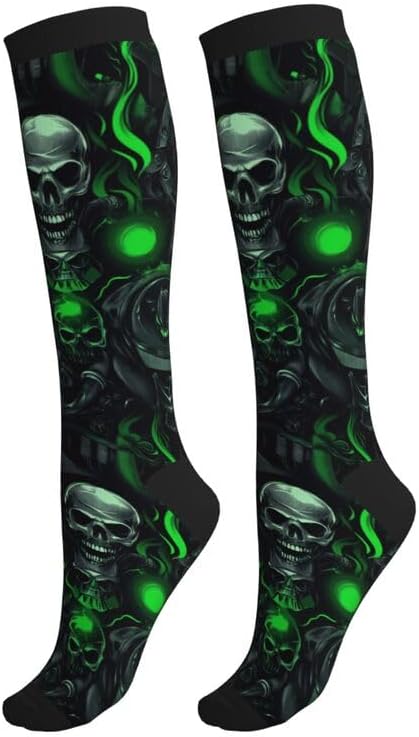 Compression Socks Knee High Socks for Women Men - sugar skull costume