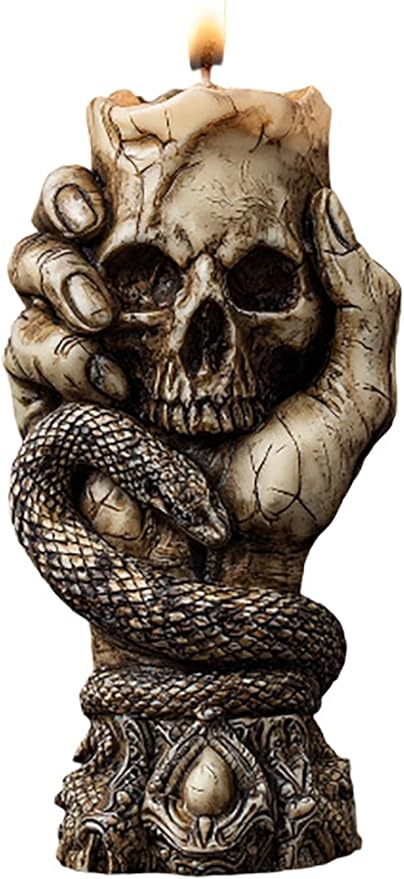 Skull Snake Silicone 3D Flower & Rose Mold - Peony & Candle Making Molds for Resin, Clay & Soap Craft Supplies - skull ashtray