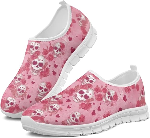 Easter Day Women's Casual Sneakers Slip on Shoes Women Low Top Canvas Loafers for Walking Outdoor - sugar skull boots