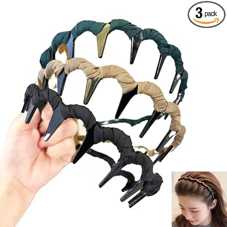 Vintage High Skull Reversible Headband with Teeth, Fashion High Cranium Headbands, Non-slip Decorative Accessories for Women (A (Black,Green, khaki), L)