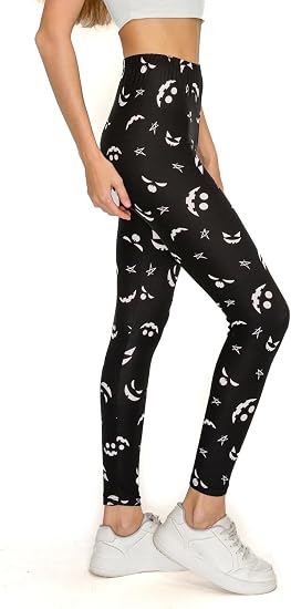 Leggings Depot Women's High Waisted Skull & Halloween Print Leggings - sugar skull dress