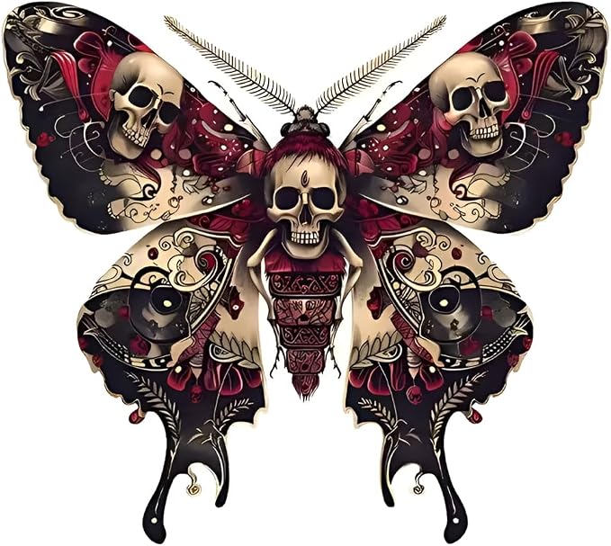 Gothic Skull Butterfly Car Decals 2PCS Vinyl Bumper Stickers Z-003 - skull sticker