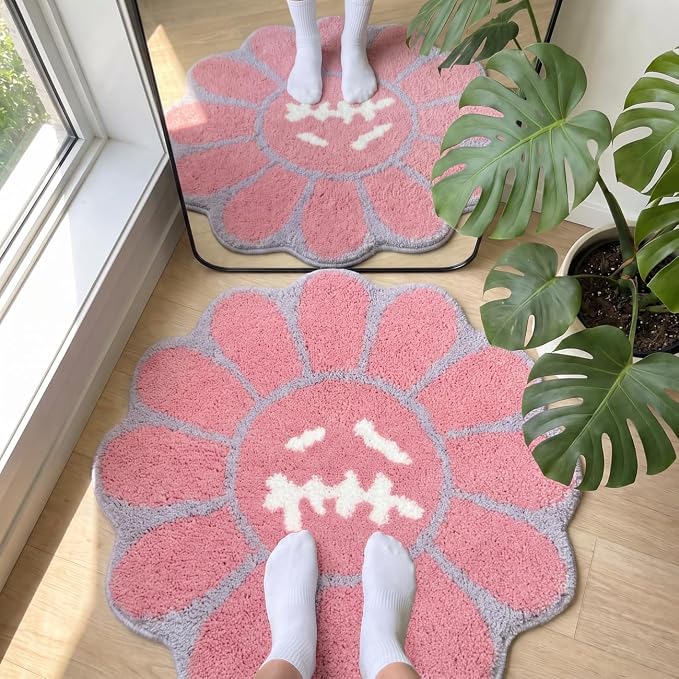 Trippy Happy Face Rug Cool Rugs Graphic Design Tufted Bathroom Rugs - skull carpet