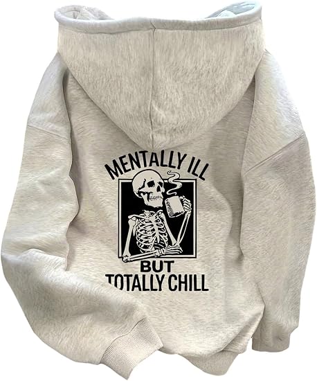 RoseSeek Women's Skull Graphic Hoodies Halloween Drawstring Pullover Tops - skull jacket